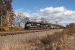 NS 3643 and 4591 take train 595 west with 100 coal empties